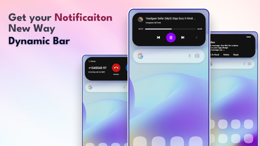 اسکرین شات 1 برنامه Dynamic Bar - Dynamic Notch