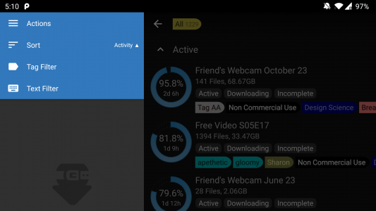 اسکرین شات 6 برنامه BiglyBT, Torrent Downloader