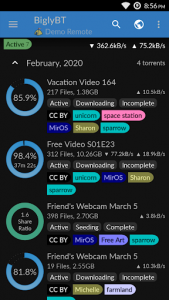 اسکرین شات برنامه BiglyBT, Torrent Downloader & Remote Control 1