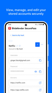 اسکرین شات 2 برنامه Bitdefender SecurePass