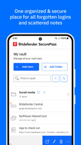 اسکرین شات برنامه Bitdefender SecurePass 1