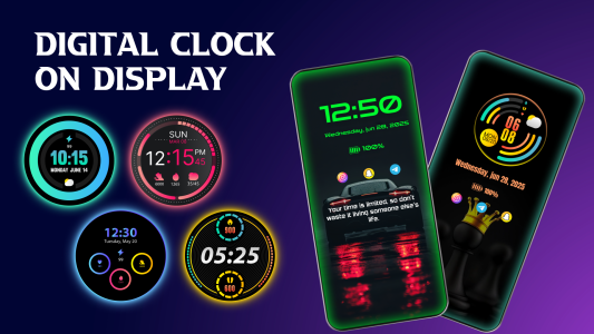 اسکرین شات 3 برنامه Always on display clock widget
