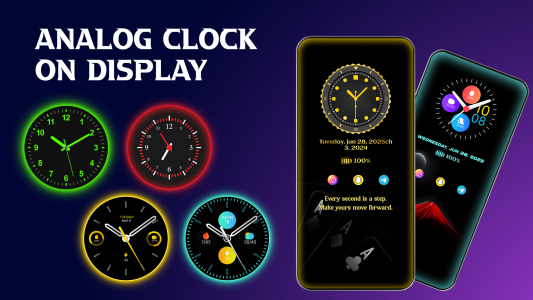 اسکرین شات 1 برنامه Always on display clock widget