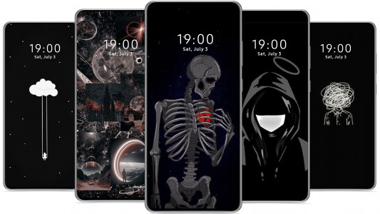 اسکرین شات 3 برنامه Black Aesthetic Wallpaper