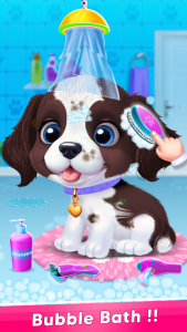 اسکرین شات برنامه Puppy bubble bath care game 1