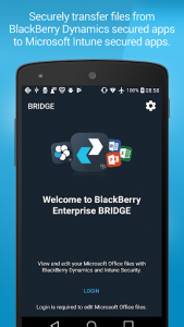 اسکرین شات برنامه BlackBerry Enterprise BRIDGE 1
