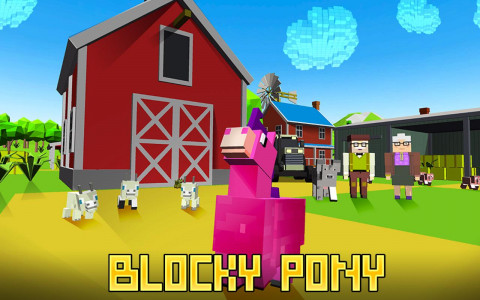 اسکرین شات بازی Blocky Pony Farm 3D 1