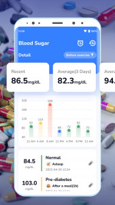 اسکرین شات برنامه Blood Pressure & Sugar:Track 7