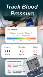 اسکرین شات 2 برنامه Health Tracker: BP Monitor App