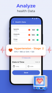 اسکرین شات برنامه Blood Pressure Log: BP Tracker 3