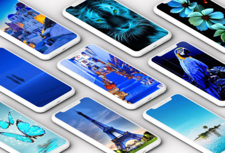 اسکرین شات 1 برنامه Blue Wallpaper