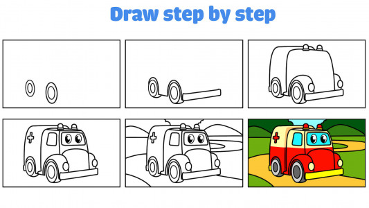اسکرین شات بازی Cars drawings: Learn to draw 5