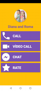 اسکرین شات برنامه Diana and Roma Fake Video Call 1