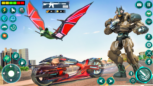 اسکرین شات برنامه Bat Robot Moto Bike Robot Game 1