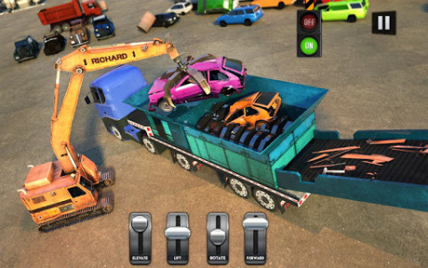 اسکرین شات برنامه Wrecked Car Crusher Crane Drive Dumper Truck Games 7