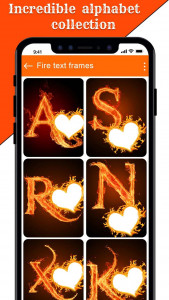 اسکرین شات برنامه Fire Text Photo Frames App 3