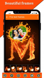 اسکرین شات برنامه Fire Text Photo Frames App 8