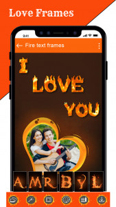 اسکرین شات برنامه Fire Text Photo Frames App 2