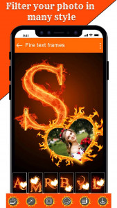 اسکرین شات برنامه Fire Text Photo Frames App 7