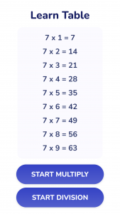 اسکرین شات بازی Times Tables - Multiplication 2