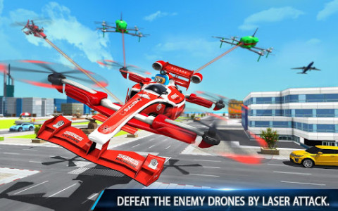 اسکرین شات برنامه Flying Formula Car Games 2020: Drone Shooting Game 7