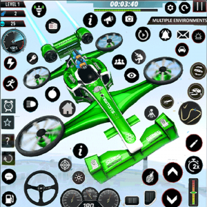 اسکرین شات برنامه Flying Formula Car Racing Game 1