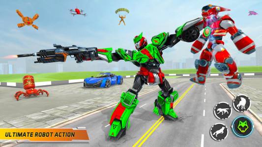اسکرین شات برنامه Animal Mech Wolf Robot Game 1