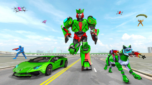 اسکرین شات برنامه Animal Mech Wolf Robot Game 3