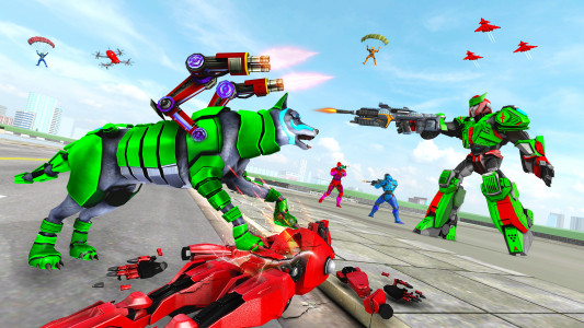اسکرین شات برنامه Animal Mech Wolf Robot Game 4