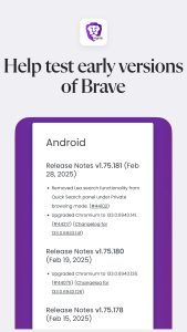 اسکرین شات 2 برنامه Brave Nightly