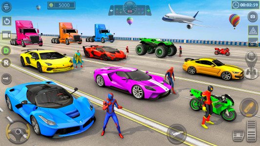 اسکرین شات برنامه Superhero Game: Ramp Car Stunt 4