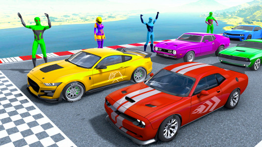 اسکرین شات برنامه Superhero Game: Ramp Car Stunt 1