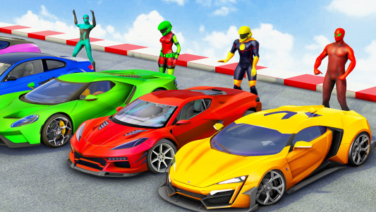 اسکرین شات برنامه Superhero Game: Ramp Car Stunt 5