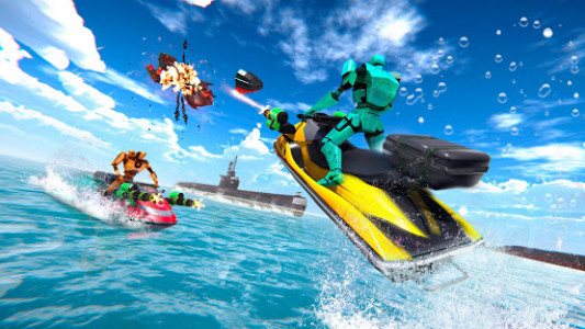 اسکرین شات برنامه Jet Ski Robot Game: Submarine Robot Transformation 4