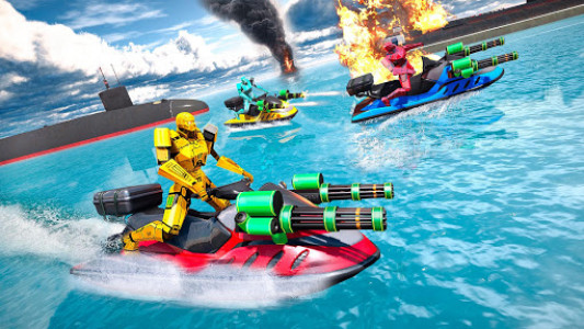 اسکرین شات برنامه Jet Ski Robot Game: Submarine Robot Transformation 7