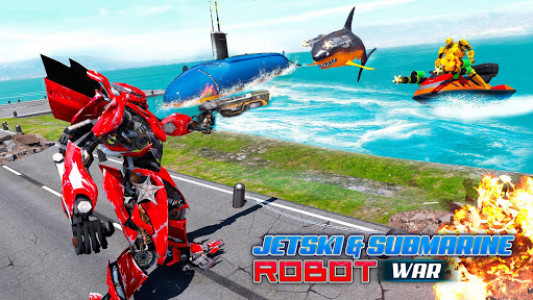 اسکرین شات برنامه Jet Ski Robot Game: Submarine Robot Transformation 3