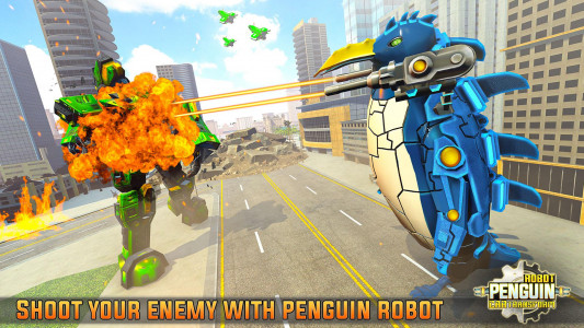 اسکرین شات برنامه Penguin Robot Car War Game 1