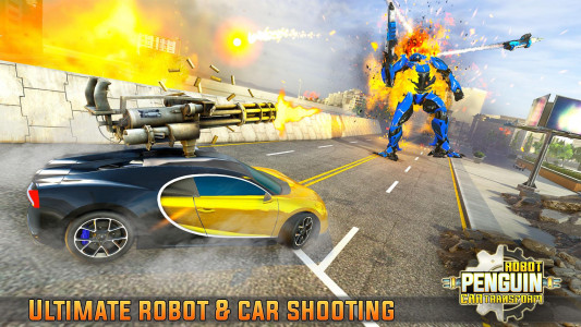 اسکرین شات برنامه Penguin Robot Car War Game 2