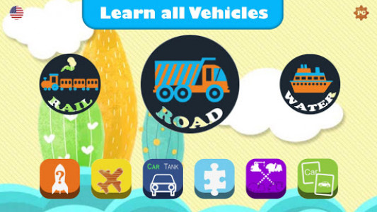 اسکرین شات برنامه Vehicles for Kids - Flashcards, Sounds, Puzzles 1