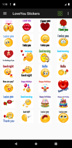 اسکرین شات 1 برنامه LoveYou Stickers WAStickerApps