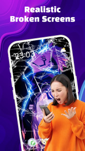 اسکرین شات 2 برنامه Broken Screen 4K Funny Pranks