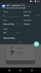 اسکرین شات برنامه Brother Print Service Plugin 4