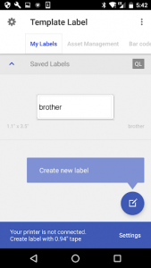 اسکرین شات برنامه Brother iPrint&Label 1