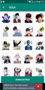 اسکرین شات برنامه BTS WA Sticker Bangtan Boys 6