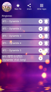 اسکرین شات برنامه Dynamite - BTS Ringtone & Music 1