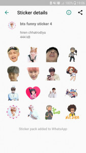 اسکرین شات برنامه WAStickerApps -BTS kpop Stickers for Whatsapp 7