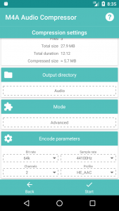 اسکرین شات برنامه M4A Audio Compressor 3