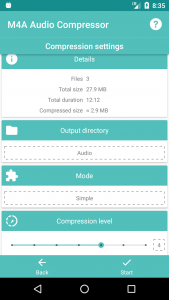 اسکرین شات برنامه M4A Audio Compressor 2