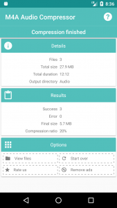 اسکرین شات 6 برنامه M4A Audio Compressor
