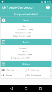 اسکرین شات برنامه M4A Audio Compressor 6